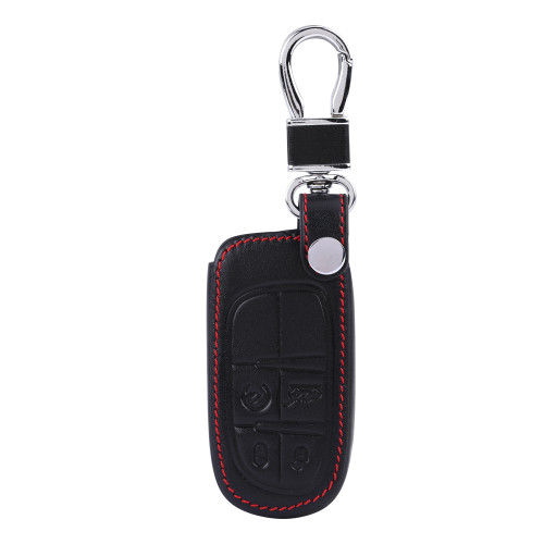 4 Buttons PU Leather Car Key Fob Case Holder Storage Bag Cover Universal