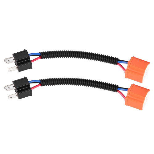 2Pcs H4/9003/HB2 Ceramic Connector Plug Socket Extension Wiring Harness Sockets Adapter