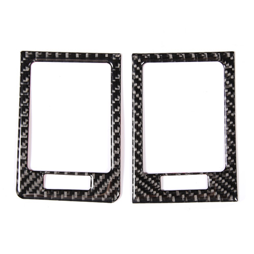 2 Pcs Control Panel Vent Trim Soft Carbon Fiber Air Outlet Cover Fit for Mercedes W204 05-12