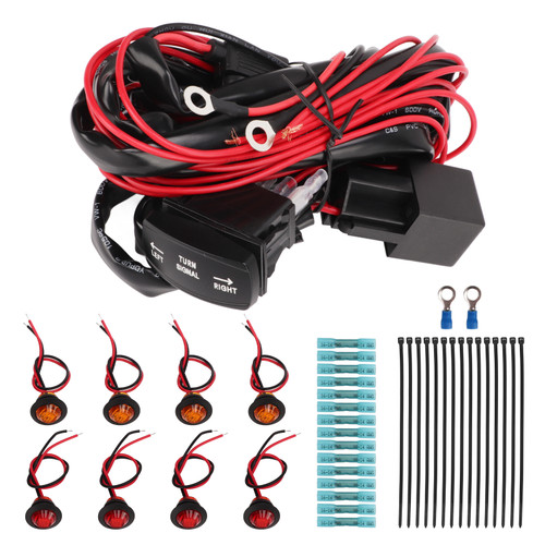 UTV Turn Signal Rocker Switch ATV Street Legal Lighting Kit Turn Signal Flasher Relay Harness Replacement for Polaris Ranger RZR Horizontal Turn Switch