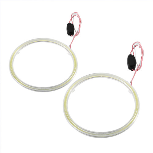 1pair Auto Halo Rings Angel Eye COB Chips Headlight DRL LED For Motorcycle Car 110mm