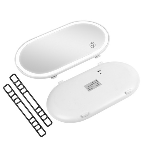 Car Sun Visor Mirror with LED Light Touch Switch HD Glass Universal Sun Shading Cosmetic Mirror White