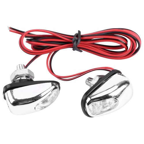 Pair of Car LED Light Wiper Hood Windshield Water Spray Nozzle Washer Lamp 12V