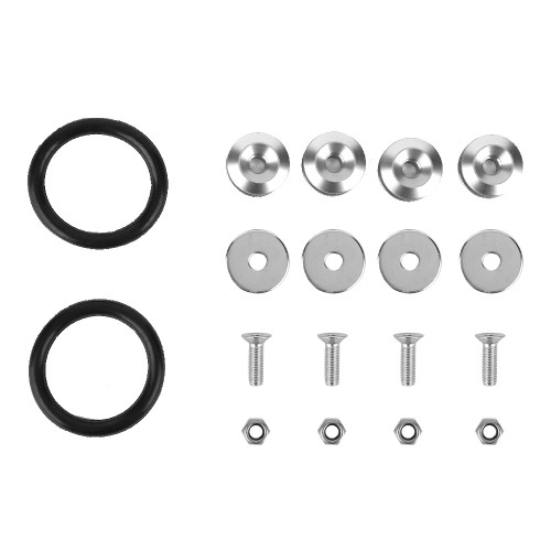 Car Aluminum Alloy Fenders/Bumper Washer/Bolt Engine Bay Dress Up Kit(Silver)