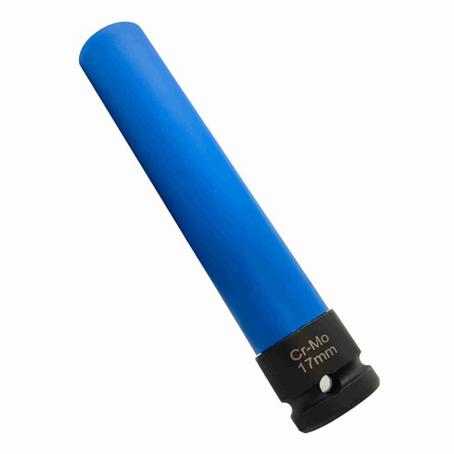 1/2'' Drive 17 mm Lug Nut Impact Socket, CR-MO Non-Marring Extra Deep Thin Wall Wheel Lug Nut Socket