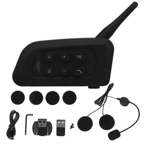 Motorcycle Helmet Headset Bluetooth 5.1 4 People Group Talking Noise Reduction 1500m Distance Referee Intercom