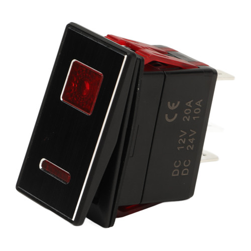 Single Pole Throw On Off Switch 5Pin Double Light Black Shell for 12‑24V Cars Motorcycles Yachts BoatsRed