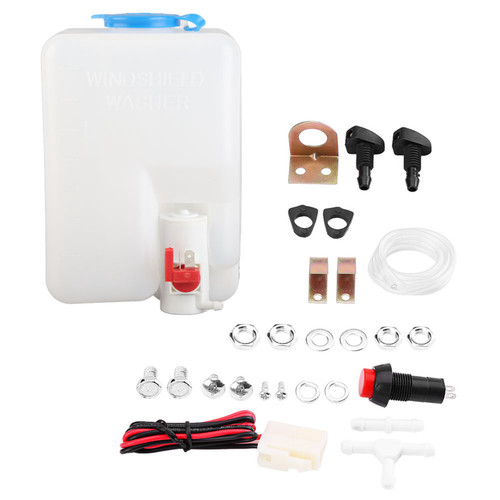 Universal Windshield Windscreen Washer Pump Bottle Tank Kit Cleaning Tools 12V for Classic Cars
