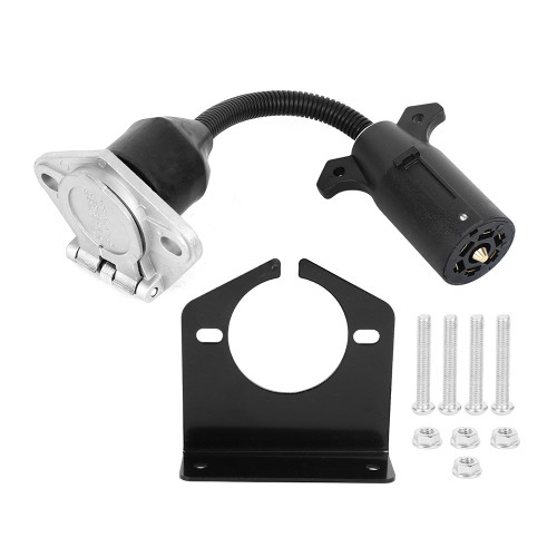 7 Flat Blade to 7 Round Pin Adapter  Type Universal for Most RV Trailers Semi Trailers