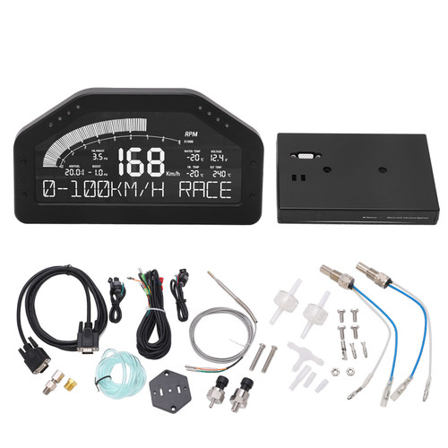 Car Multifunction Racing Dashboard DO926NB Accurate 9V to 16V Waterproof with 7 Color Backlight for 12V Vehicles