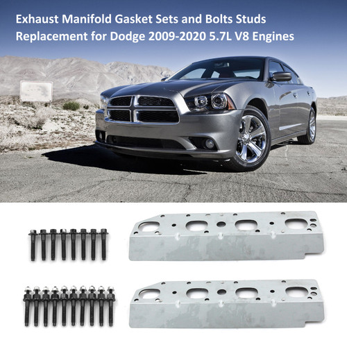 Exhaust Manifold Gasket Sets and Bolts Nuts Replacement for Dodge 2009-2020 5.7L V8 Engines