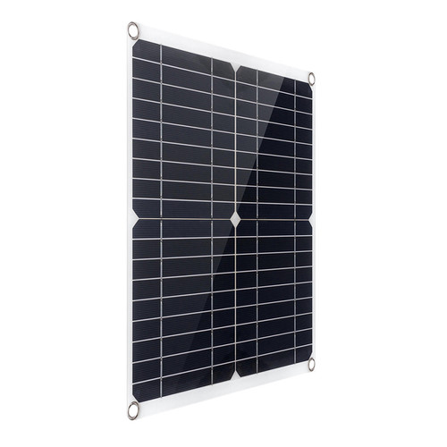 Portable 300W Solar Flexible Panel Kits Monocrystalline Silicon Solar Panel with 20A Controller Dual USB Charging Port DC5521 Battery Clamp Interface for Charging 5V Mobile Phones Sports Cameras, 12V Vehicles Ships Batteries