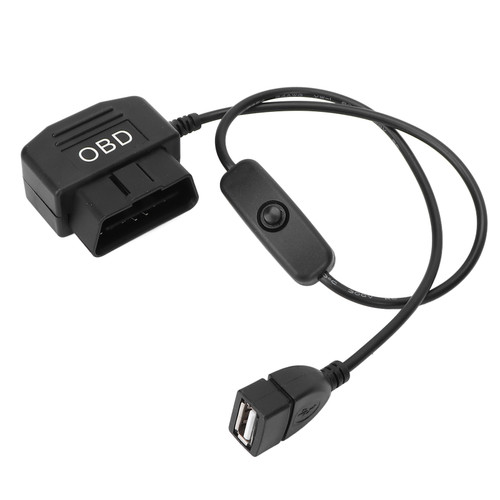 16 Pin OBD2 Male Plug USB Power Charging Cable OBD Adapter Cable 18.9in Universal Connector Charger
