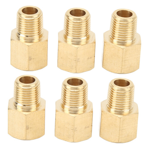 6PCs Brass Pipe Fitting Adapter 1/8 BSPT Female NPT Vehicle Fuel Line Fitting Adapter