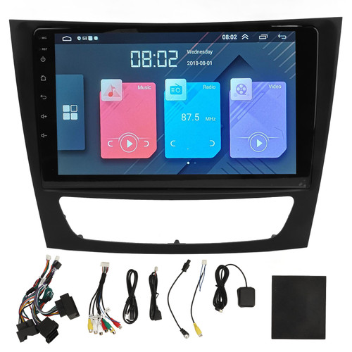 9in Car Stereo Multifunction 2GB RAM 32GB ROM Wireless Carplay HD Touch Screen Gps Navigation Replacement for E‑Class W211 2002 to 2009