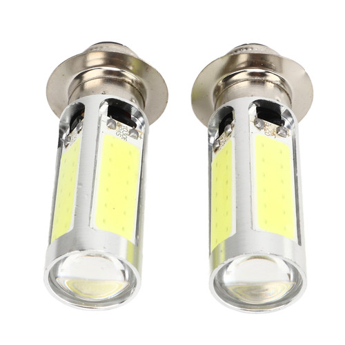 2x 6000K White H6M COB LED Motor Bike/ATV Headlight Fog Light Bulb PX15d P15D25‑1