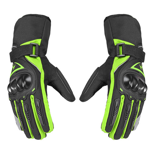 Winter Motorcycle Gloves Waterproof Cold Weather Motorcycle Gloves Warm Riding Gloves with Reflective Stripe