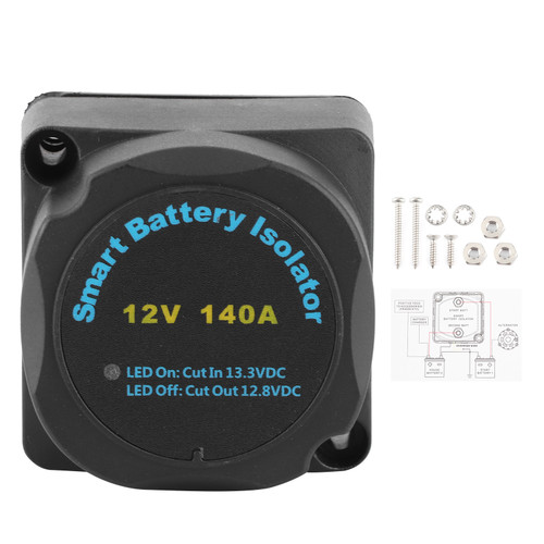 Dual Battery Isolator 12V 140A Smart VSR Sensitive Relay B0401-00101 Fit for ATV UTV Boat RV