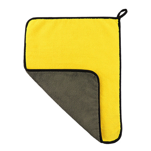 Gray Yellow Car Washing Towel Thicken Double Sided Cleaning Cloth Car Towel for Household 60x30cm