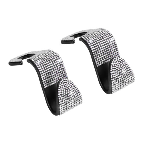 2 pcs Car Seat Back Hook Bling Rhinestones Hanger Headrest Auto Seat Hook Universal Mount Clips Auto Accessories