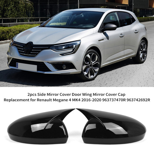 2pcs Side Mirror Cover Door Wing Mirror Cover Cap Replacement for Renault Megane 4 MK4 2016-2020 963737470R 963742692R