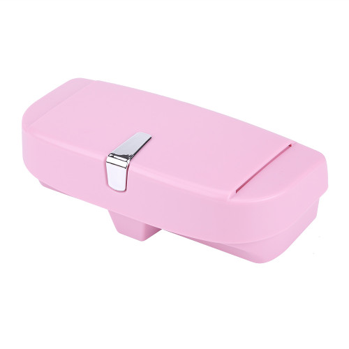 Car Auto Versatile Sunglasses Storage Holder Clip Case Organizer Box Universal(Pink)
