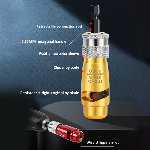 Wire Stripping and Twisting Tool, Zinc Alloy Electric Wire Stripper Tool Set Portable Cable Twisting Stripping Tool for Hand Drill