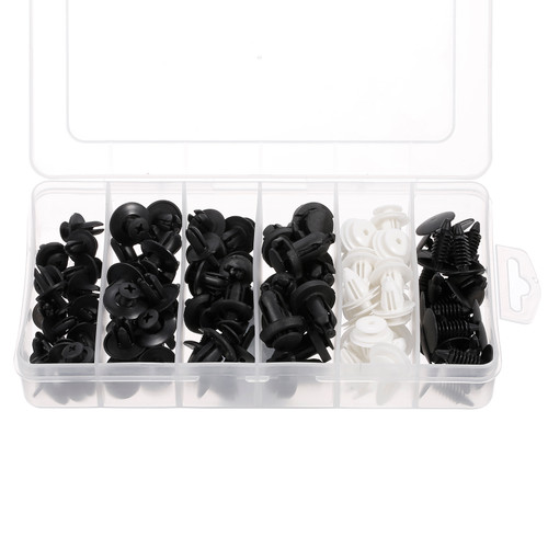 50Pcs Car Body Plastic Push Retainer Pin Rivet Fasteners Trim Moulding Clip Automotive Furniture Assembly Expansion Screws Kit with Removal Tool Screwdriver for Vehicles