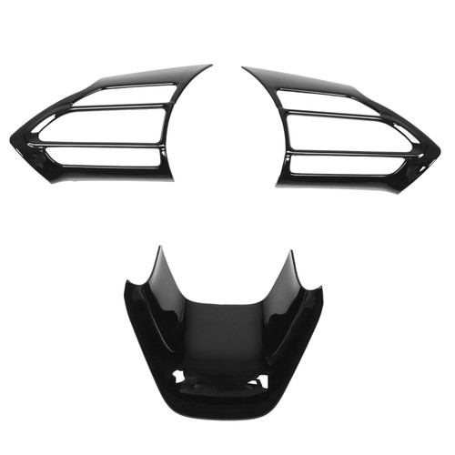 3PCS Car Steering Wheel Trim Frame Bright Black Replacement For Yaris Cross Yaris Sienta Aqua