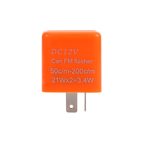 Universal Motorcycle Turn Signal Indicator 2-Pin Speed Adjustable LED Flasher Relay 12V Orange