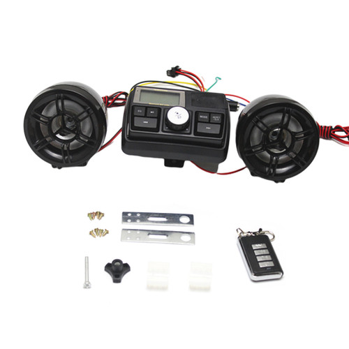 Motorcycle Stereo Speakers with LCD Display Waterproof Anti Theft Handlebar Mount Sound Amp System for Scooters Electric