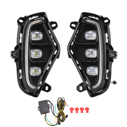 2pcs Front Bumper Fog Light LED DRL Daytime Running Lamp Waterproof Replacement RAV4 2019‑2021 DC 12V