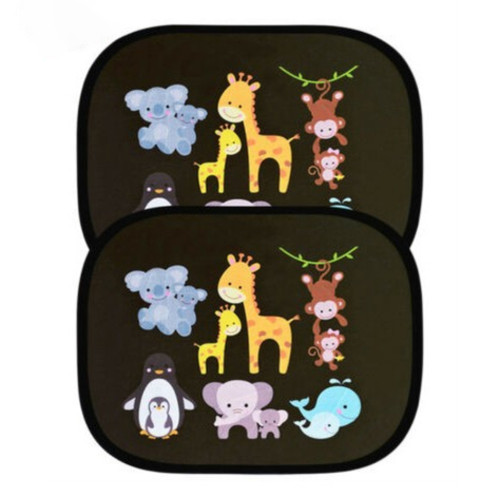 2Pcs Car Window Shades for Baby Cartoon PVC Electrostatic Film Car Side Window Sun Shade Sticker