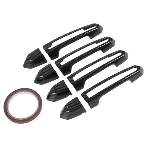 8pcs Carbon Fibre Style Outer Exterior Outside Door Handle Covers Replacement for Cadillac XT4 5 6 CT4 6 ATS XTS 2013‑2020