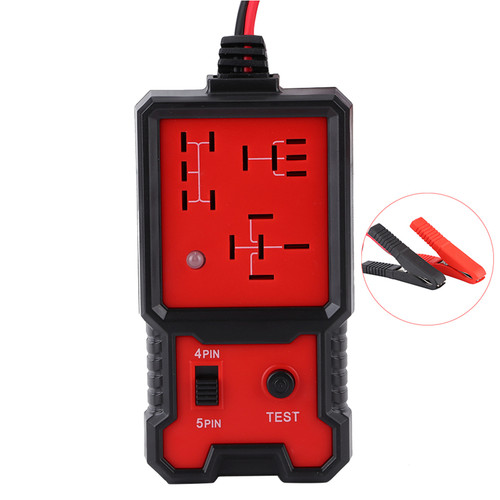 Portable 12V Car Relay Tester 4-Pin 5-Pin LED Display Diagnostic Tools for Auto Repairing