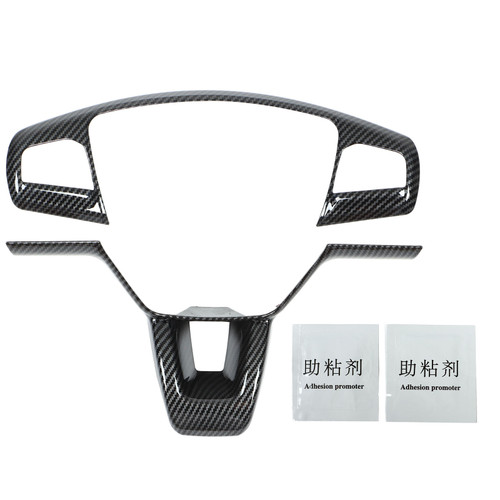 Steering Wheel Trim Carbon Fiber Color ABS Easy Installation Replacement for Mustang Mach‑E