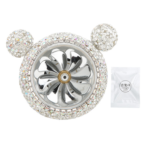 Car Air Vent Fragrance Decoration Sparkly Rhinestones Cute Shape Interior Car DecorationWhite