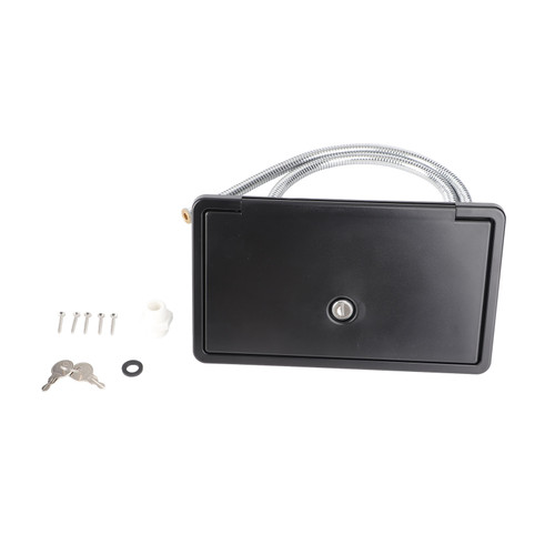 Exterior Shower Box Kit 1.5m Metal Hose Outdoor Washing Spray Box Set for Rv Campervans Trailer Boats Caravans Yachts Black with Metal Tubes