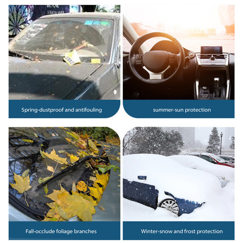 Car Windscreen Cover Windshield Front Cover Anti Rain Snow Frost Sun Protection Cover Dust Protector With Reflective Strips