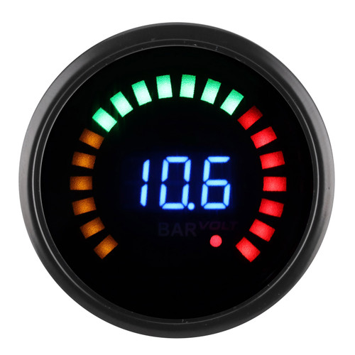 Universal Turbo Boost Gauge Voltmeter 52mm LED Digital Display 12V 2 in 1 Meter Black Dial