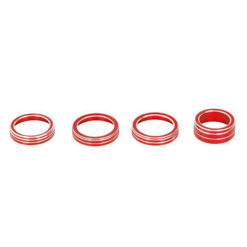 Air Conditioner Button Cover Headlight Switch Knob Trim Replacement for Jeep Wrangler JL Accessories 2018‑2021Red