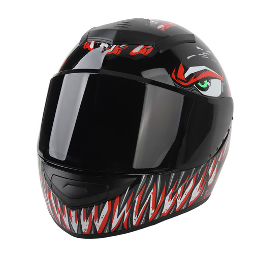 Motorcycle Helmet Shock Absorption Full Face Motorcycle Helmet With Removable Lining Red Pattern XL