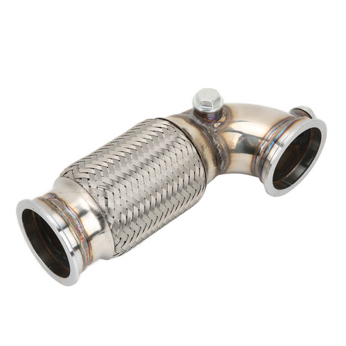 2.5in V Band to V Band Down Pipe 90 Degree with Flex Bellow Stainless Steel Modification