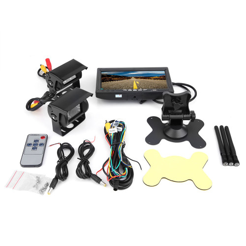 7 Inch TFT LCD Monitor Wireless Rear View Reversing Backup Camera Night Vision for RV Truck Bus