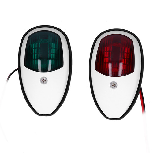 2pcs LED Boat Navigation Light Red/Green Signal Lamp IP65 Waterproof ABS for Marines Yachts 10V‑30V