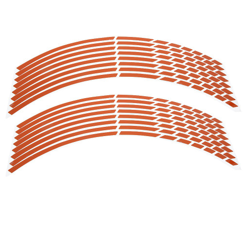 16pcs Bike Motorcycle 16-18inch Reflective Wheel Strip Stickers Decoration Accessory(Orange)