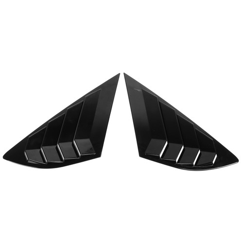 2pcs Gloss Black Rear Side Window Louver ABS Air Vent Scoop Shades Cover Replacement for Fusion Mondeo 2013‑2018