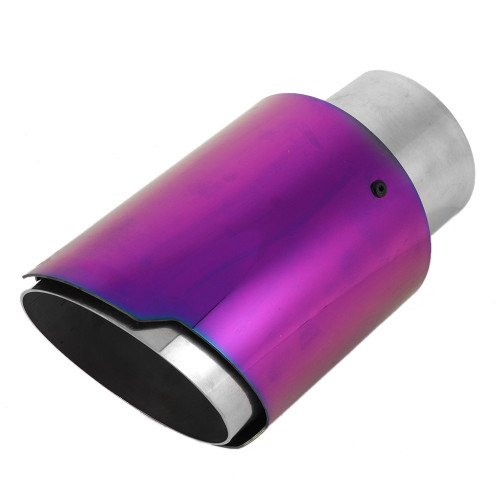 Universal Tail Throat Exhaust Pipe Muffler Tip Colorful Purple Welding 2.48-3.50in
