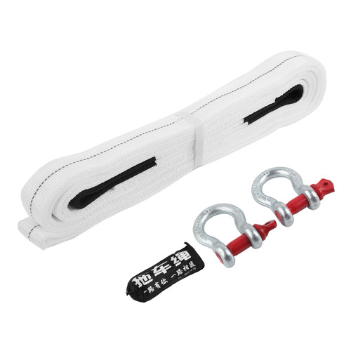 16.4ft Tow Cable 6 Tons Car Van Towing Strap with Steel U-Shaped Hooks for Emergency Heavy Duty