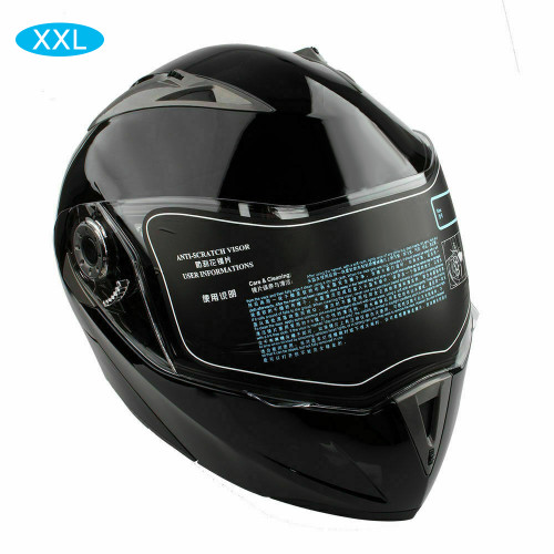 DOT Full Face Flip up Motorcycle Helmet Dual Visor Street Sport Bike Race M/L/XL